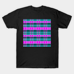 Vaporwave Aesthetic Calan 1 Hand Drawn Textured Plaid Pattern T-Shirt